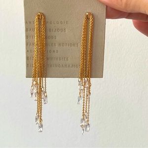 NWT / Anthropologie Crystal Fringe Earrings